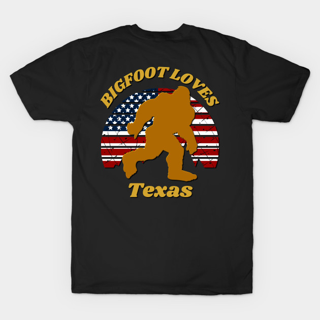 Bigfoot loves America and Texas too by Scovel Design Shop